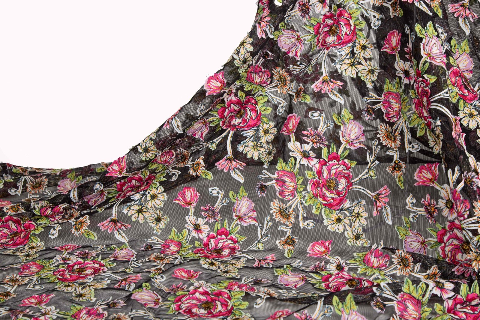 Zenithfabrics Artistic 3D Floral Applique Lace: Heavyweight 260g Soft Tulle for Baju Kurung, Kebaya & Couture