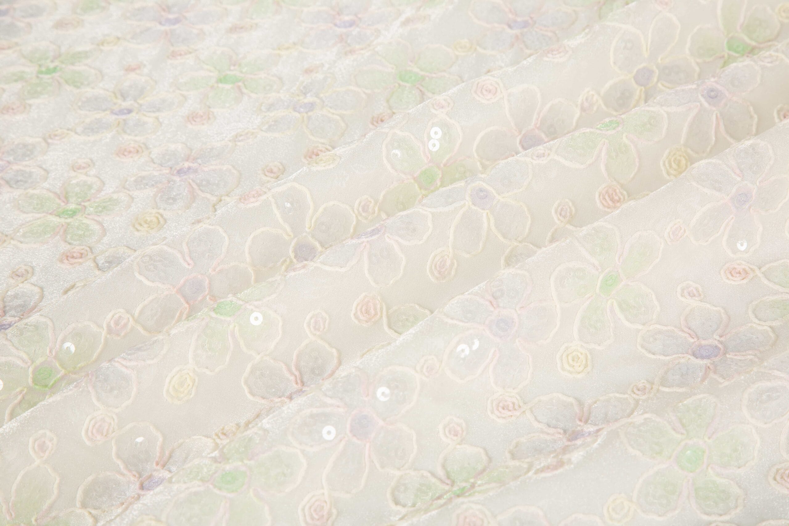 Metallic Cord Embroidery Fabric Metallic cord embroidery fabric featuring gold thread accents, raised decorative patterns, and luxury surface details for bridal and eveningwear fabrics