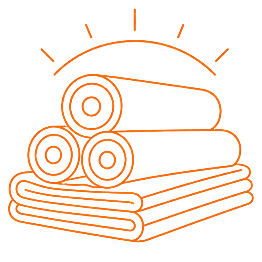Monthly Fabric Production Capacity Icon representing 130,000+ yards monthly fabric production capacity